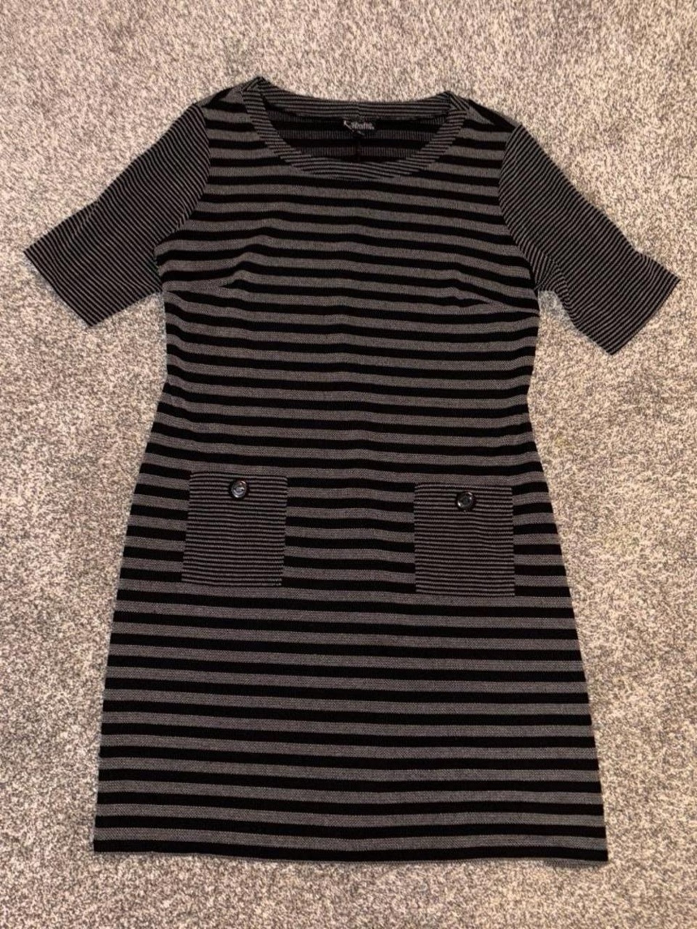 Y2K dress with black and grey stripes